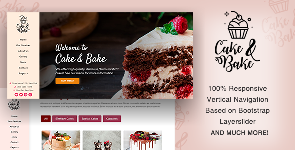 Cake shop website design on Behance