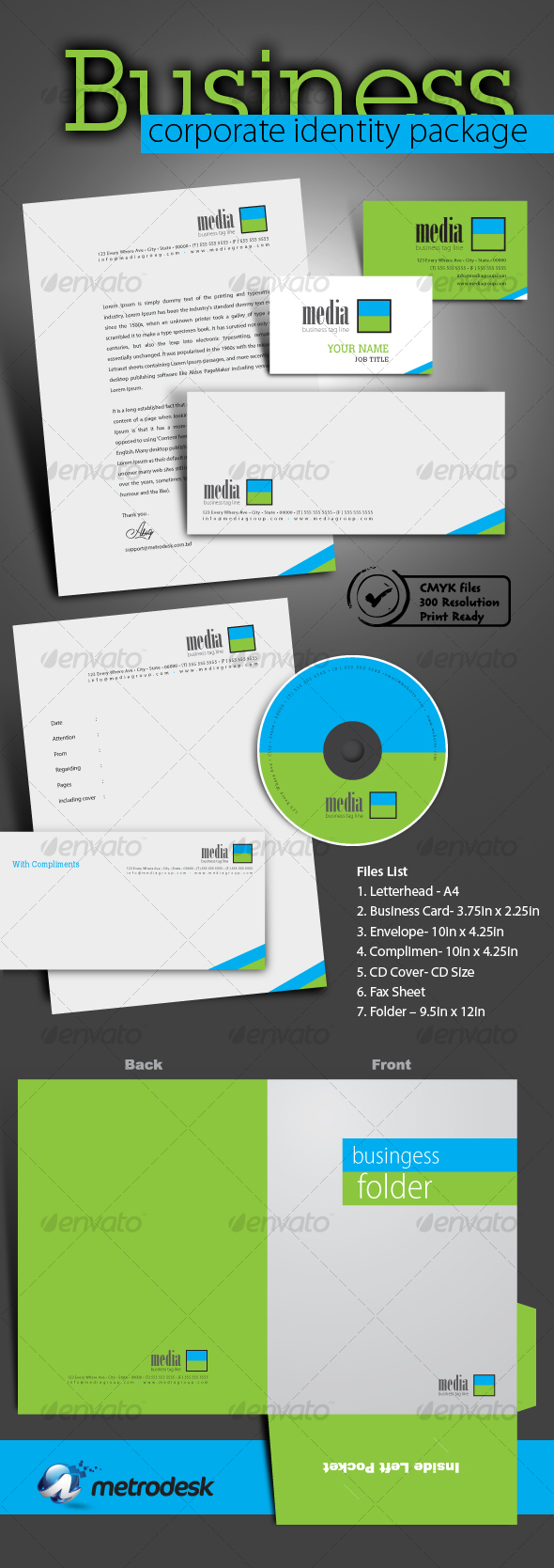 High quality print ready corporate identity 7 pack - Stationery Print Templates