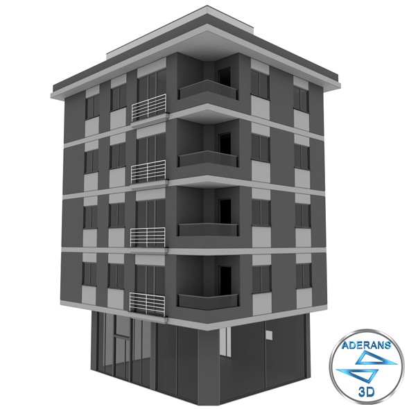 Simple Building 4-Storey - 3Docean 25936325