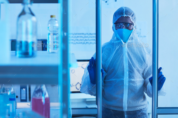 Scientist Entering Laboratory Room