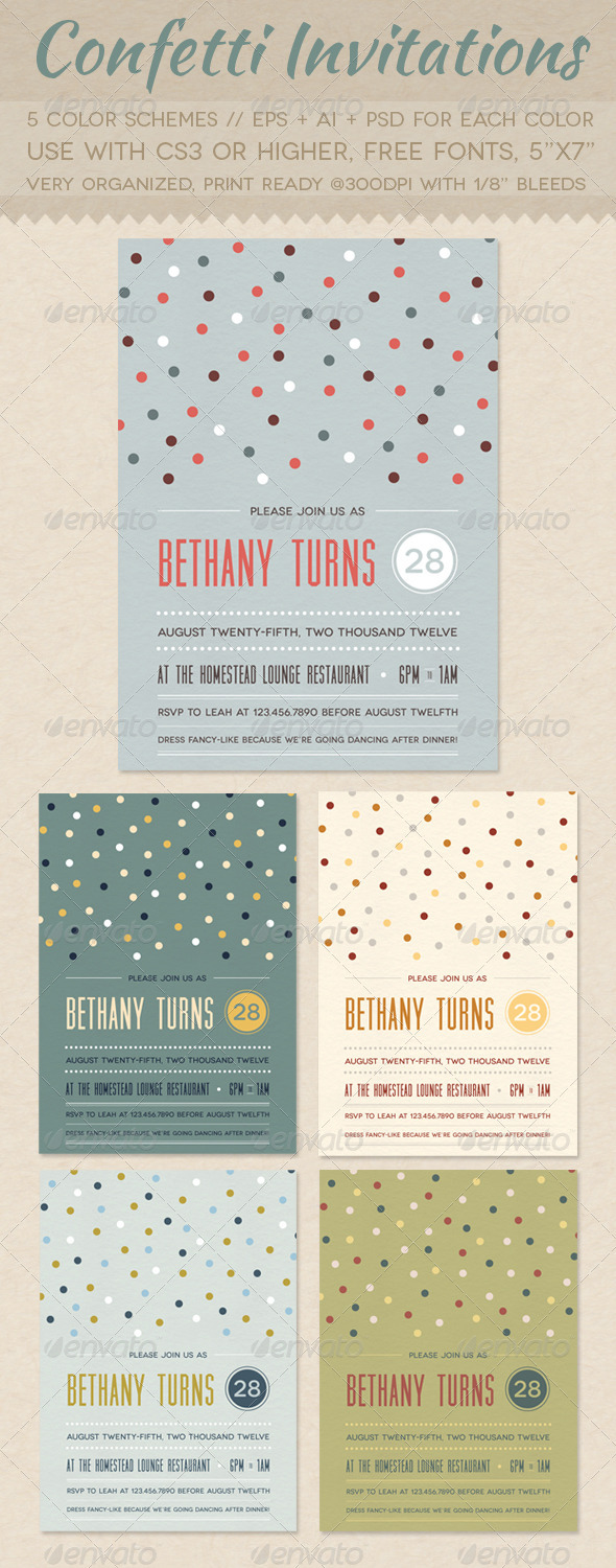 Confetti Invitations - Invitations Cards & Invites