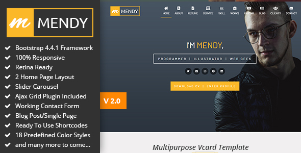 Mendy : Personal - ThemeForest 12252615