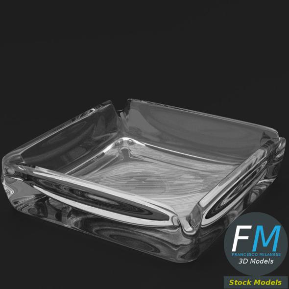 Square glass ashtray - 3Docean 25956416