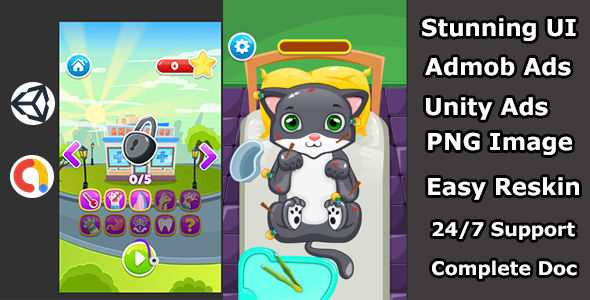 Sick cat Doctor Treatment unity3d android game