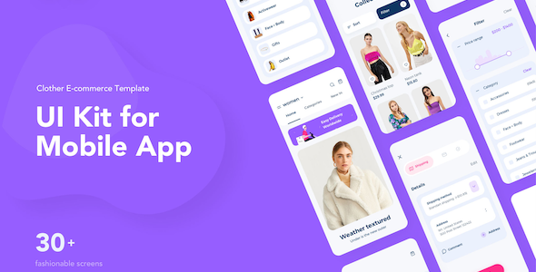 e-commerce shopping app UI Template