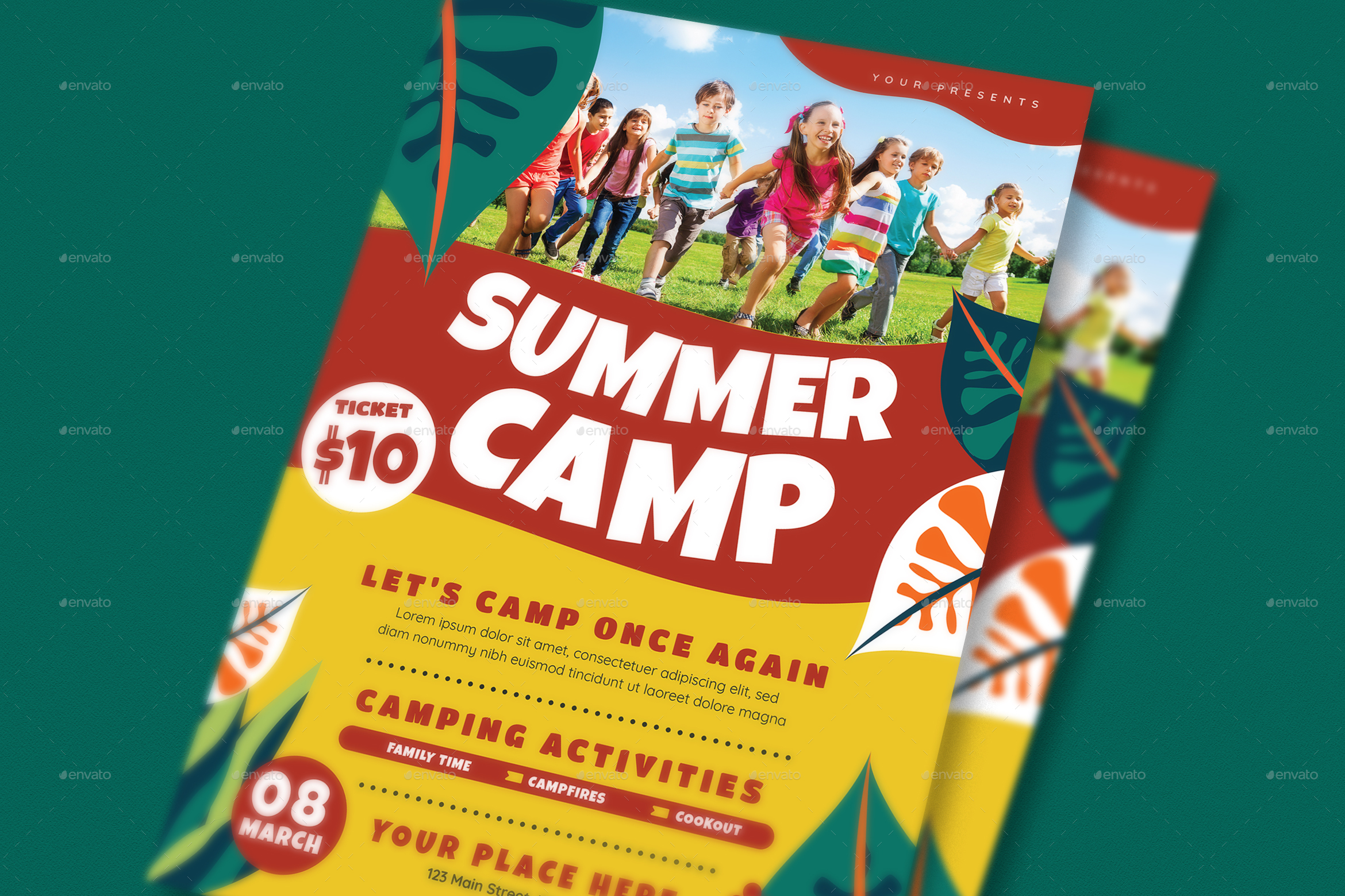 Kids Summer Camp Flyer, Print Templates | GraphicRiver