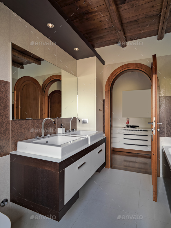 Interior of the Modern Bathroom - Stock Photo - Images