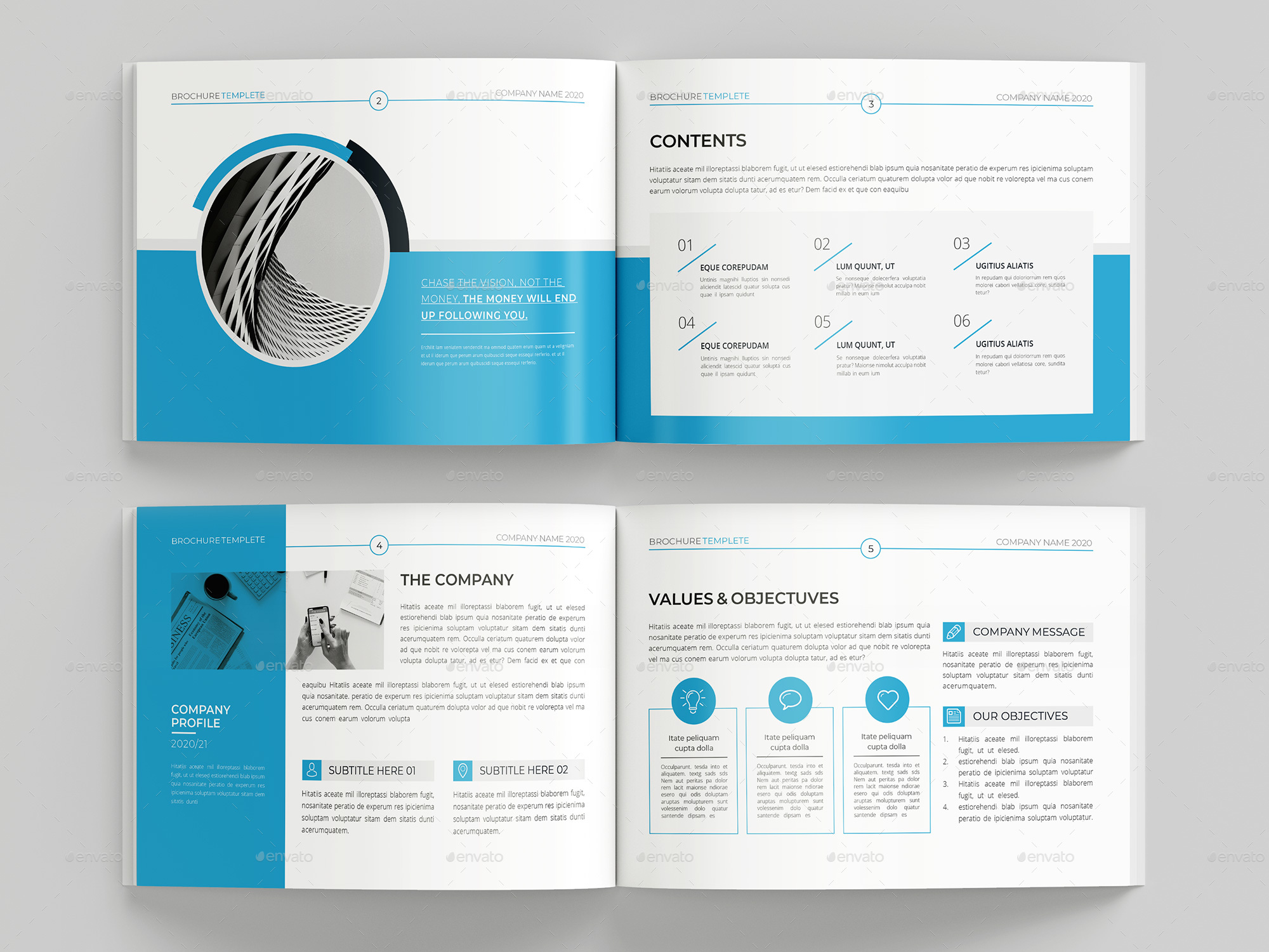 A5 Company Profile, Word Template, Print Templates 