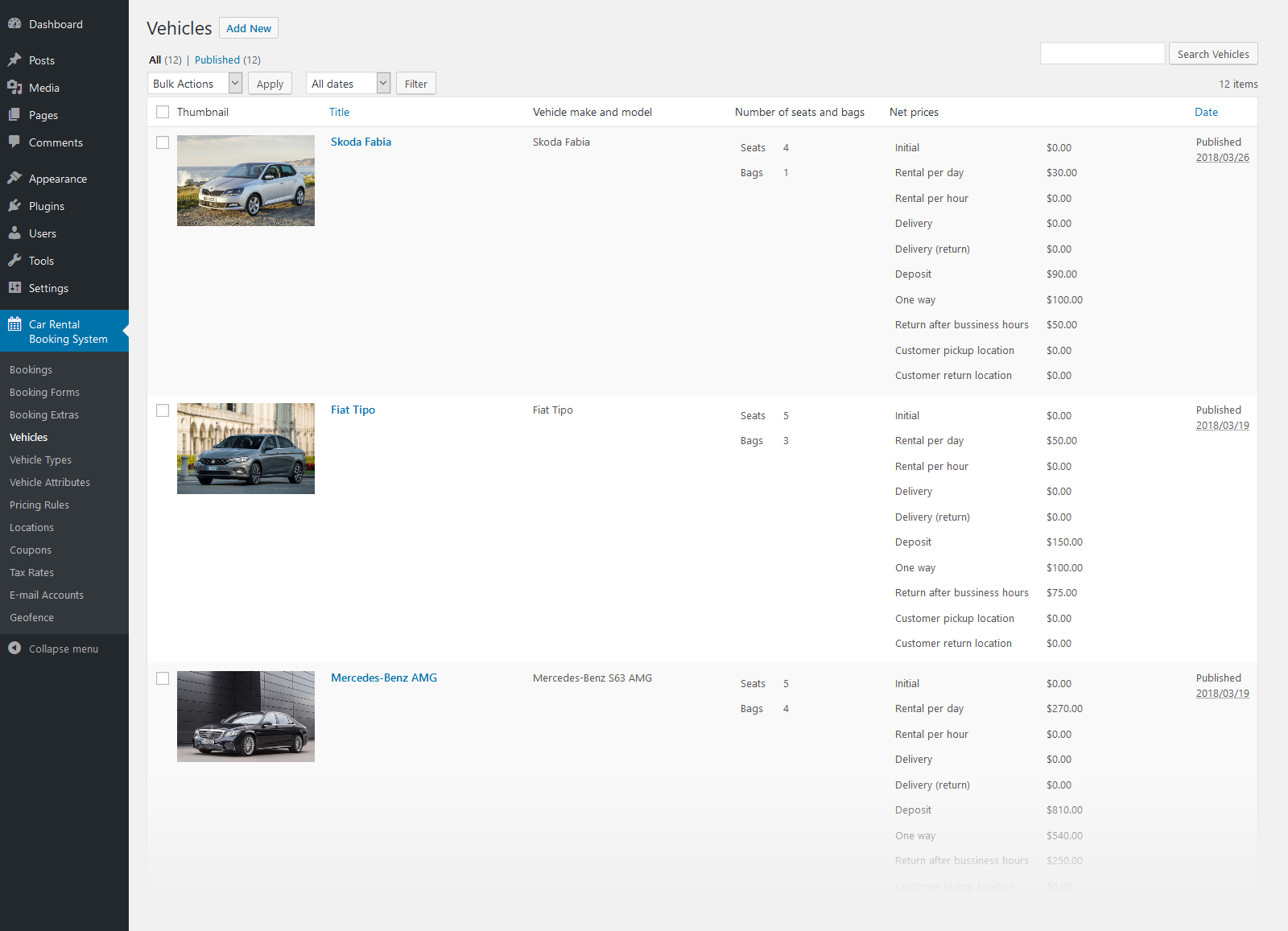 Car Rental Booking System for WordPress by QuanticaLabs ...