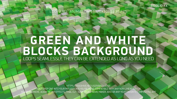 Abstract Green And White Blocks Background alt