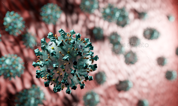 Coronavirus attack in microscopic view. - Stock Photo - Images