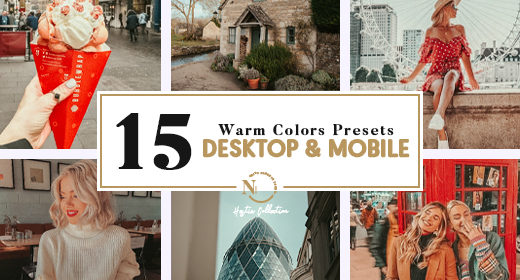 15 Lightroom Presets | Desktop & Mobile | Hestia Warm Color Collection