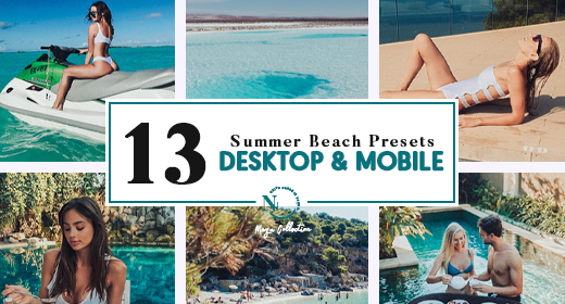 13 Lightroom Presets | Desktop & Mobile | Mazu Summer Beach Collection