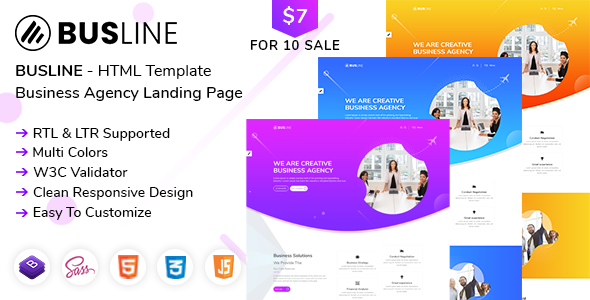 BusLine - Business Landing Page HTML + RTL