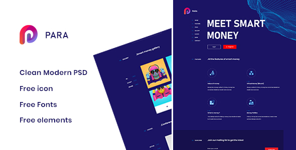 Para - Creative One Page PSD Template