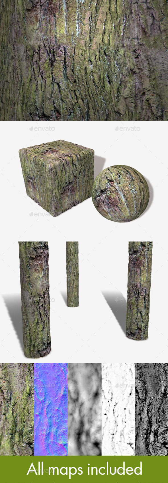 Mossy Bark Seamless - 3Docean 26022399