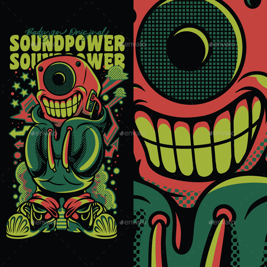 Sound Power T-Shirt Design, T-Shirts | GraphicRiver