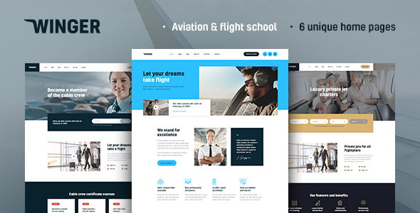Winger – Aviation & Flight School WordPress Theme