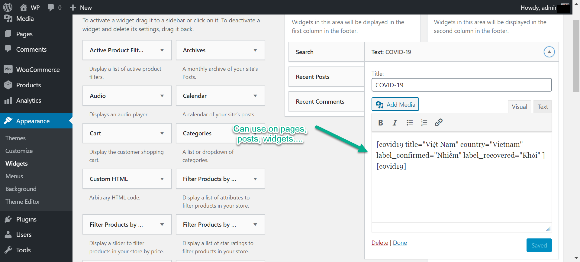 Covid-19 plugin wordpress