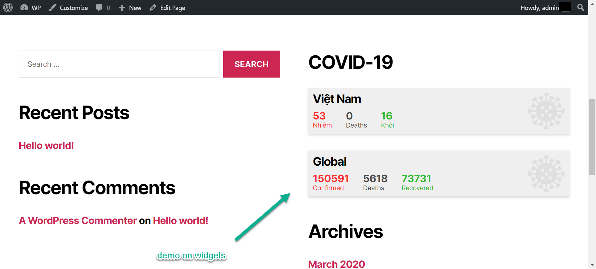 Permalink to COVID-19 Live Statistics for WordPress