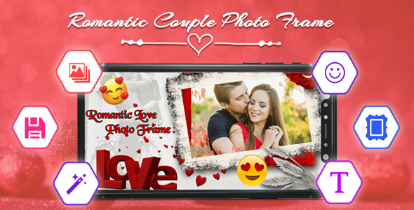Couple Photo Frames : Couple Love Dual Photo Frames, Love Frame - Android App + Admob Integration