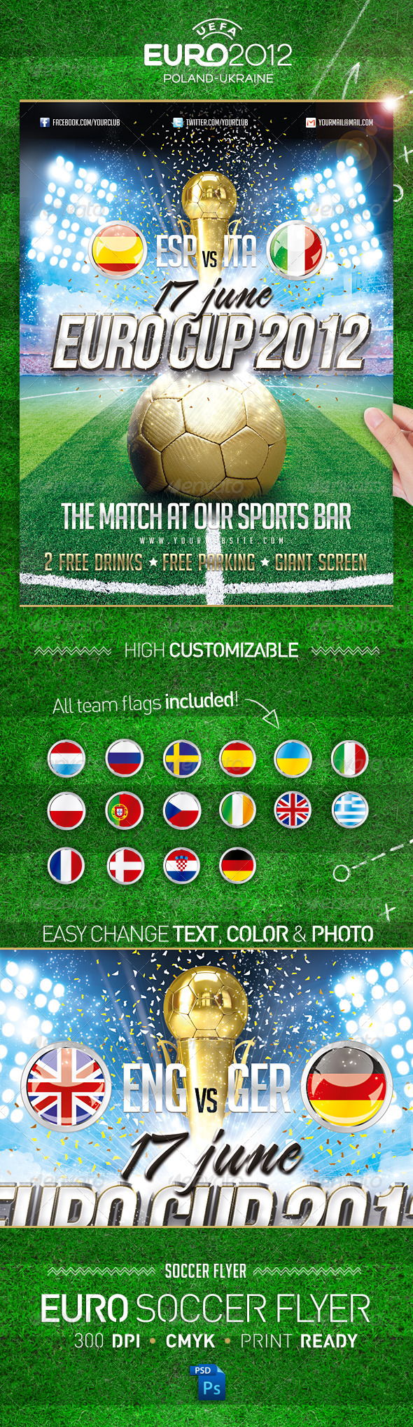 Euro Soccer Cup 2012 Flyer - Flyers Print Templates