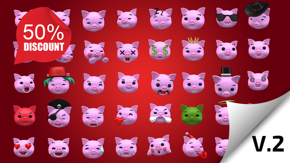 Emoji v2 - Pig Animation Kit