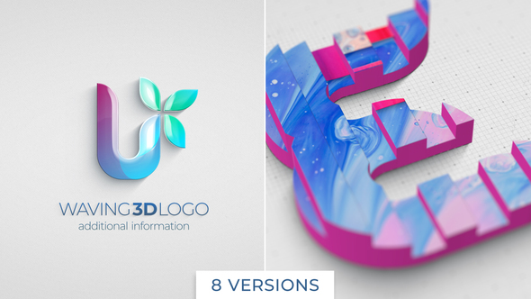 Waving 3D Logo Reveal
