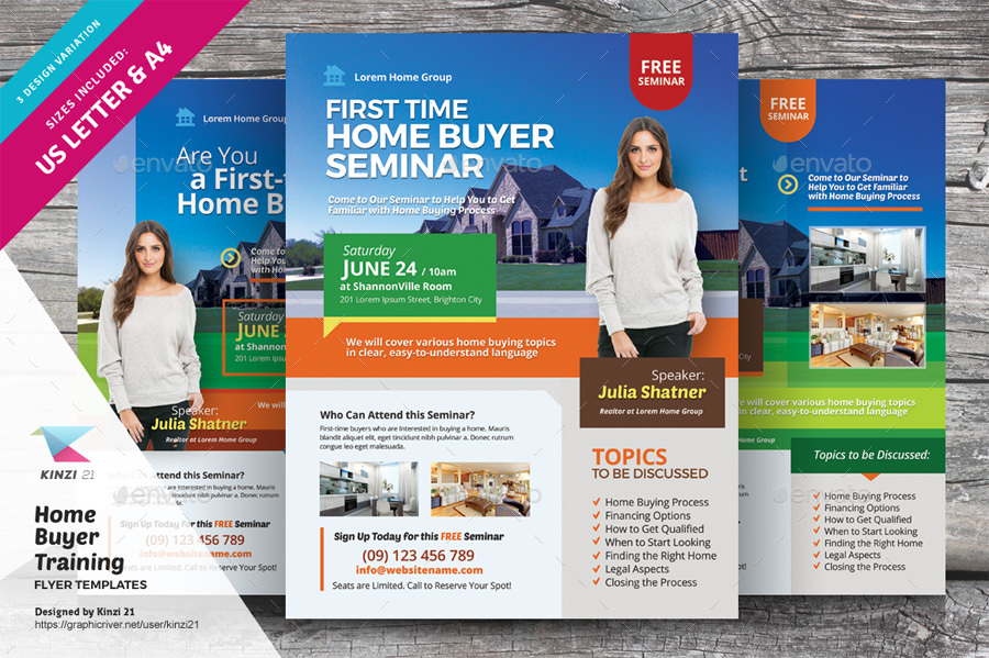 Home Buyer Seminar Flyer Templates by kinzi21 GraphicRiver