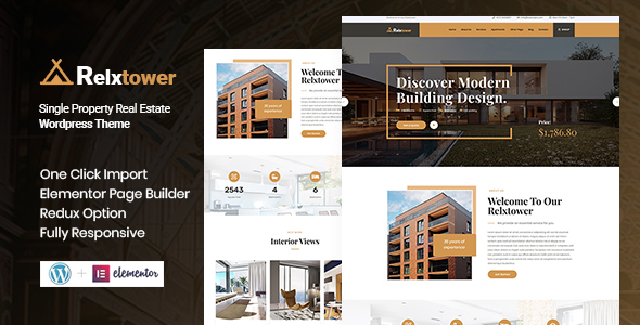 Relxtower – Single Property WordPress Theme