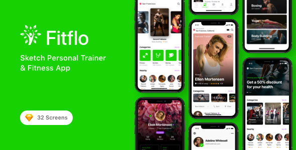 Fitness Gym Mobile App UI Kit Template Graphic Templates  Envato Elements