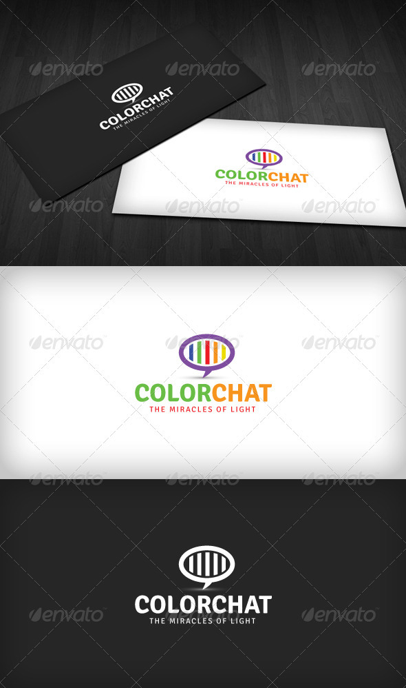 Color Chat Logo - Vector Abstract