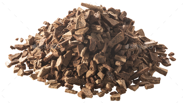 Freeze-dried chicory drink granules pile, paths