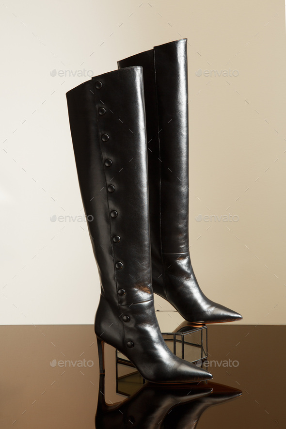 ladies high leather boots