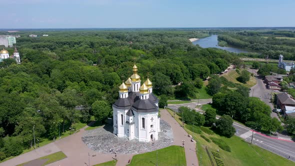 Tourist City Chernigiv Aerial Panorama View