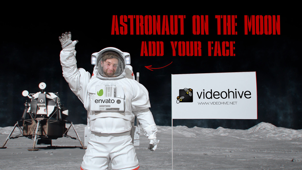 Astronaut with Flag - VideoHive 26069448