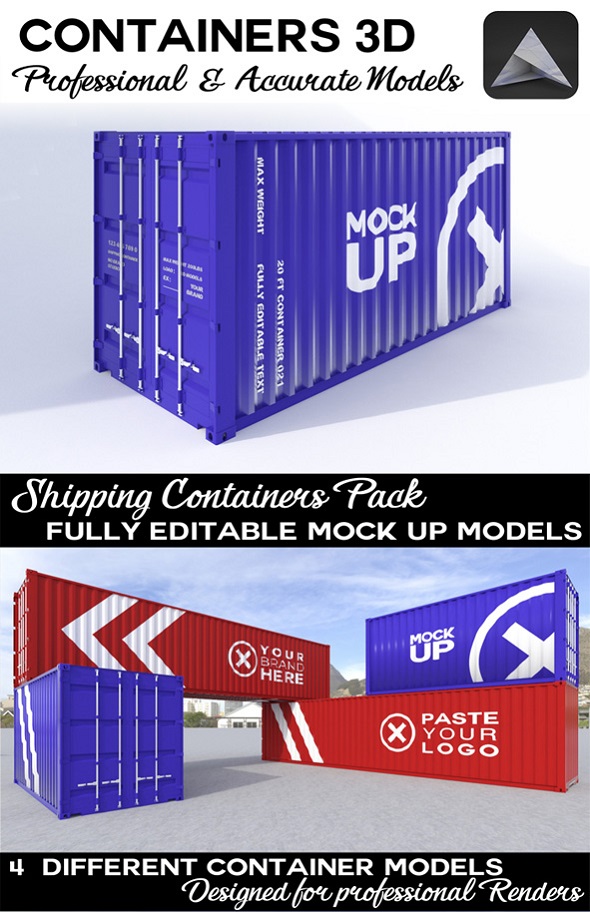 Container 3D Mock-Up - 3Docean 26073867