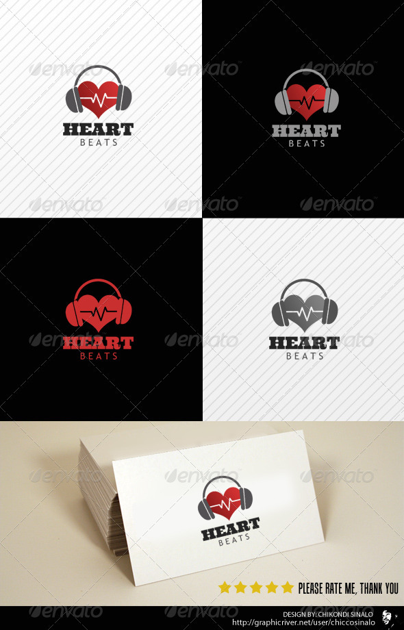 Heart Beats Logo Template - Abstract Logo Templates