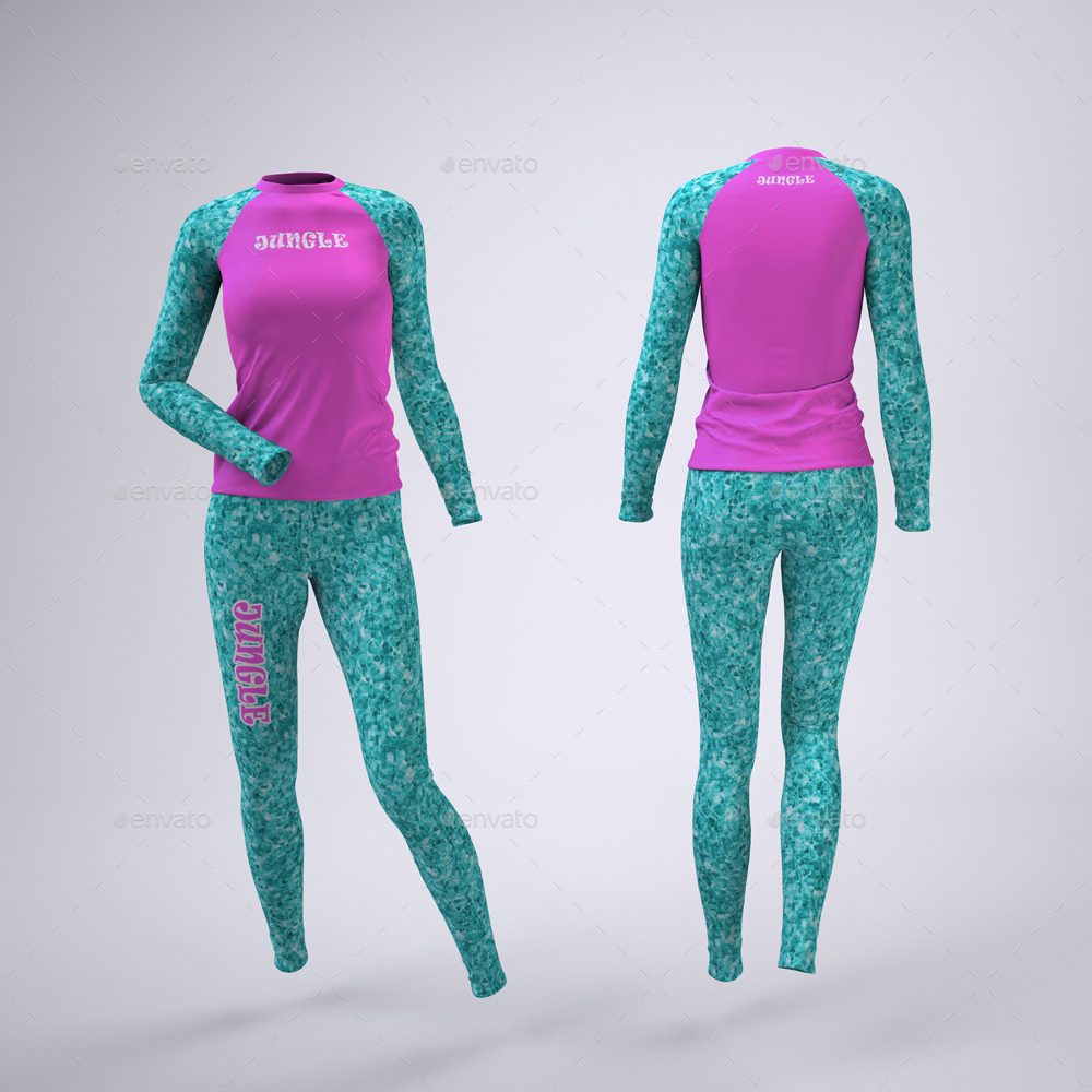 Download Woman S Rashguard And Leggings Mock Up By Sanchi477 Graphicriver