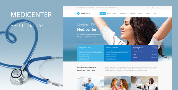 MediCenter - Health Medical PSD Template