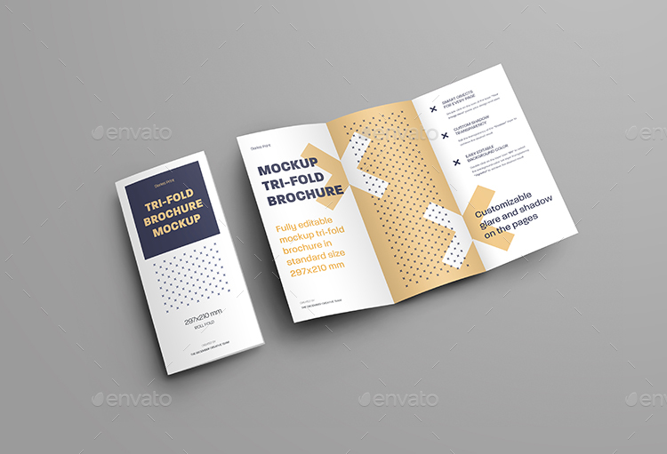 7 Mockups Leafleat DL Trifold Brochure, Graphics | GraphicRiver