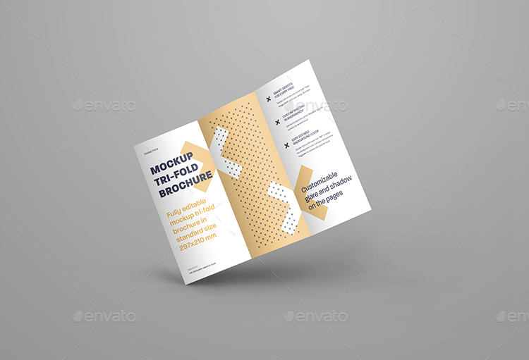 7 Mockups Leafleat DL Trifold Brochure, Graphics | GraphicRiver