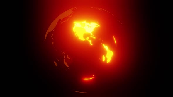 Orange Sun Earth Rotation For News Background Loop HD alt