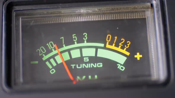 Analog Signal Indicator with Arrow. Meter of the Audio Signal in Decibels alt