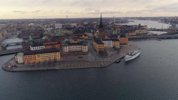 Aerial View of Stockholm City Center