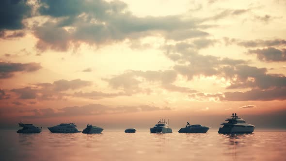 Many Yachts At Sunset alt