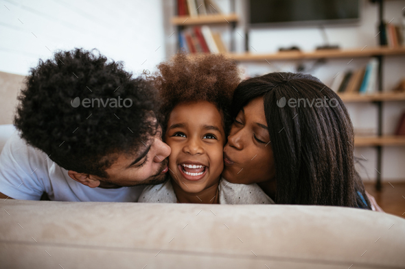 Cute african american family - Stock Photo - Images