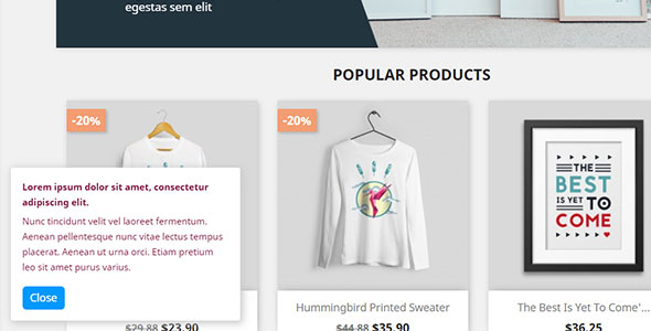 bePopup - Show beauty information messages for your clients