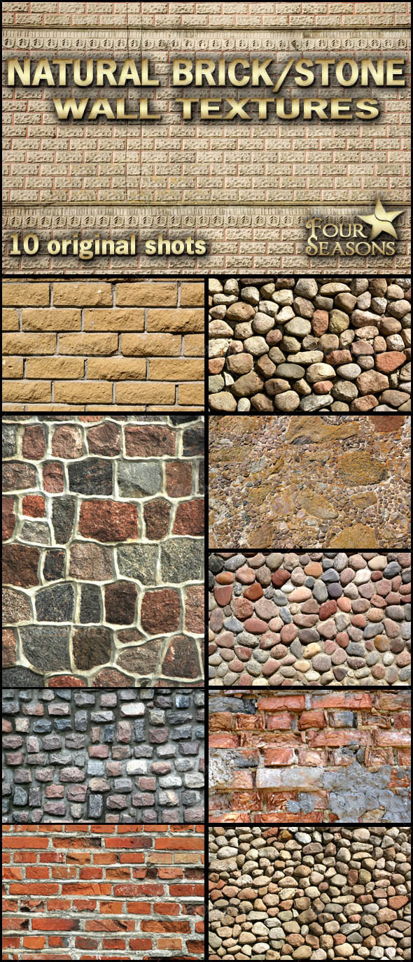 Natural brick/stone wall textures - Concrete Textures