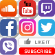 Social Media Icons, Like &amp; Subscribe - VideoHive Item for Sale